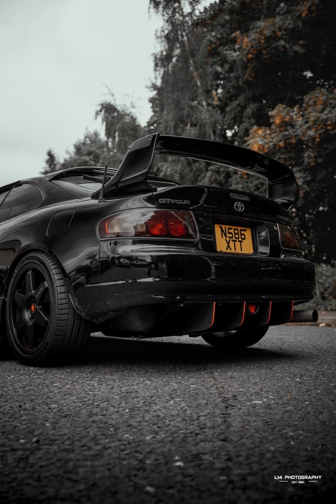 TRD style trunk spoiler with carbon caps alternate view 5